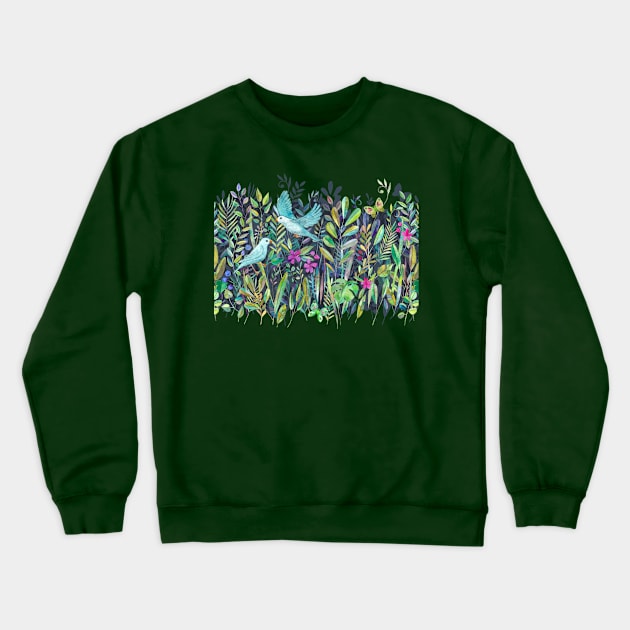 Little Garden Birds in Watercolor Crewneck Sweatshirt by micklyn